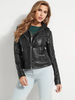 GUESS FAUX-LEATHER CONVERTIBLE HOODED MOTO JACKET