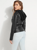 GUESS FAUX-LEATHER CONVERTIBLE HOODED MOTO JACKET