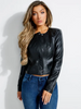 GUESS VIPER FAUX-LEATHER MOTO JACKET