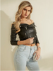 GUESS OFF-THE-SHOULDER MOTO JACKET