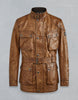 BELSTAFF TRIALMASTER PANTHER LEATHER JACKET In Black Hand Waxed Leather