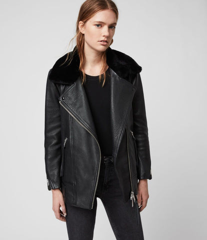 ALLSAINTS MAIZIE 2-IN-1 LEATHER BIKER JACKET