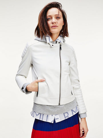 TOMMY HILFIGER LEATHER BIKER JACKET