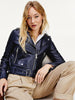 TOMMY HILFIGER HOODED LEATHER BIKER JACKET