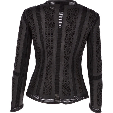 Estimo  Mosaic Light Weight Leather Jacket Black: Sienna