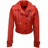 Estimo Short Vegetable Tanned Leather Biker Jacket  Sabine