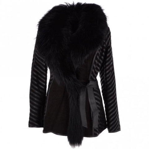 Estimo  Suede and Leather Long haired Toscana Sheepskin Jacket : Penny