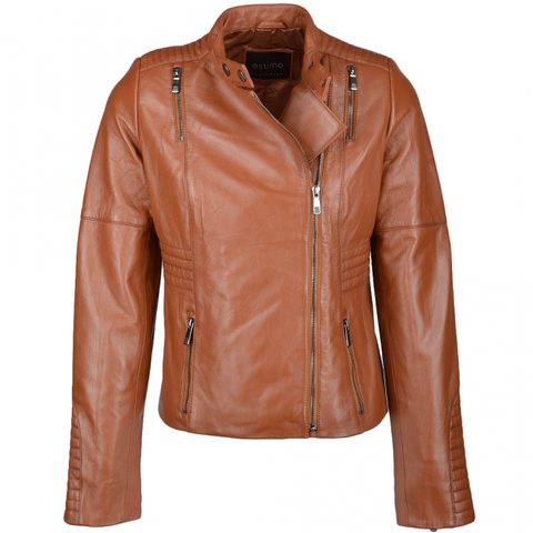 Estimo Vegetable Tanned Leather Biker Jacket Ballerina
