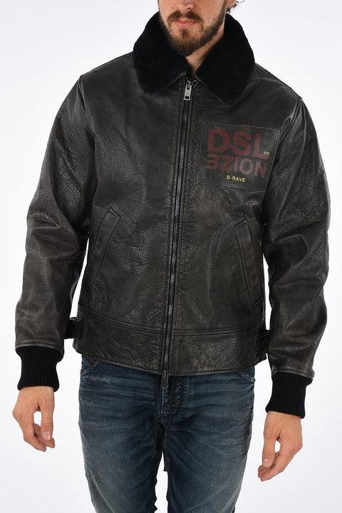 GLAMOOD DIESEL LEATHER L-BOWDRE-PAINT JACKET