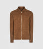 REISS MARLO SUEDE ZIP THROUGH JACKET TOBACCO