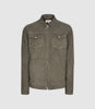 REISS CASH SUEDE FOUR POCKET JACKET SAGE