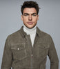 REISS CASH SUEDE FOUR POCKET JACKET SAGE