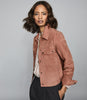 REISS NINA SUEDE TRUCKER JACKET PALE PINK